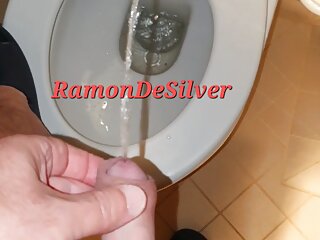 Master Ramon pisses all over the toilet in hot satin shorts, nasty and mean!