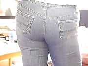 My wife teasing in her jeans