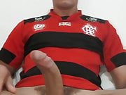 Horny soccer fan shows off his big dick