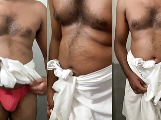 Kerala Daddy Big balls Cock and White Sarong