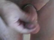 Ball strap and cock ring cum on a mirror