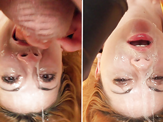 Rough Sloppy Upside Down Facefuck Session With Two Amateurs...