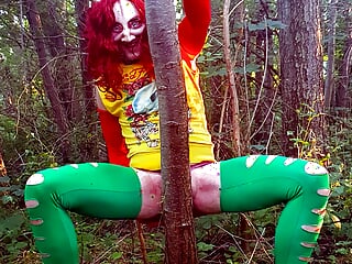 Horny for a wild orgy, the demon botch loves hardcore in the forest