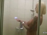 Stranger Caught German Big Tit MILF in Shower and Fuck her