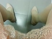 Beige Patent Pumps Dipping