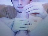 Slim sexy young dude jerking his huge hung dick