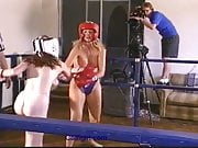 catfight Fierce topless female boxing with hard punche