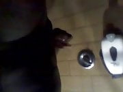 Polishing my knob in public gym shower 