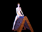 Grinding Pussy on a Wooden horse ride