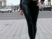 Super sexy girl in short skirt & leggings