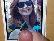 Cum on Heather in sunglasses