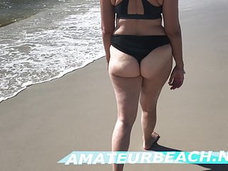 Big Ass Thong Bikini PAWG walks the beach (4K) - Vol 2