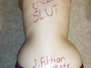cumshot on slut wife&#039;s ass in panties