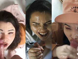 Facial Compilation! Lots of blowjob finishes