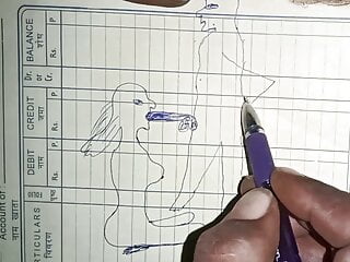 Drawing Made Pencil video: Artsy drawing made with the help of a pencil while having sex