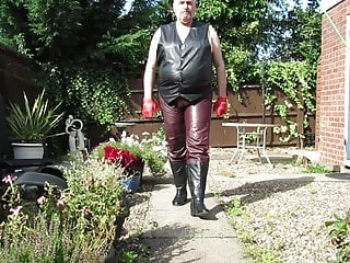 Enjoying more leather today in the garden