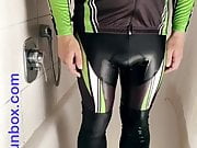 Boy Pee and Shower in Spandex