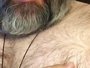 Bearded daddy playing