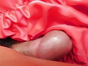 Skanky Slutty Slinky Silky Dress Splooged in Slimy Semen