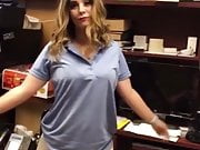 Thick milf dropping it at work