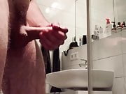 Spraying a huge load on my shower screen