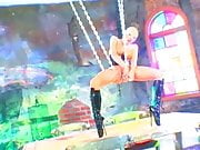 masturbating while hanging from chains