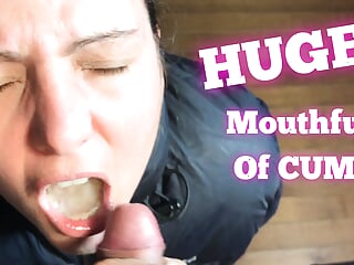 Blowjob, Wife Cum in Mouth, Mouth Cumshot, HD Videos