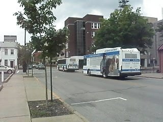 buses leaving bus station 