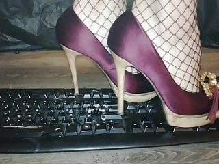 Pantyhose, Keyboard, Heels, Lady