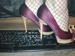 Crushing, Sexy Lady, Heels, Keyboard