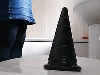 Just couldn't resist a quick sit on my anal stretching cone before a trip to the shops.