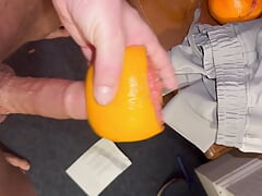 Dannyroyal masturbating with grapefruit trying new things