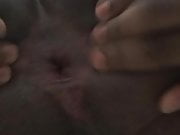 Black sissy playing with himself