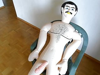 Trying out the male doll...