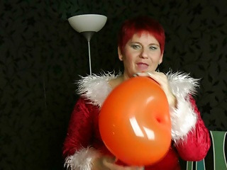 Xmas, Balloons, Saggy Tits, Redhead