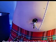 Outie Belly Button Torture With A Nipple Clamp