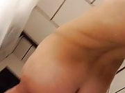 My stepsister rubbing her pussy in the shower!