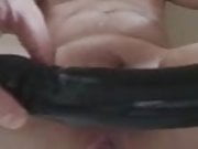 Long dildo up the ass with anal orgasm
