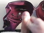 3 Cumshots on sexy underwear BH Thong boots by horny Userin
