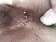 fucking my hairy pierced hole