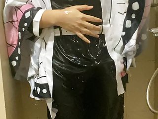 Shinobu Kocho cosplay wet shower asian sissy