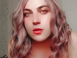 Hot Blonde BBW Shemale Big Bubble Butt Big Ass Booty Ladyboy Sissy Femboy Crossdresser Kitty