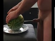 Sounding while Fucking a Watermelon 