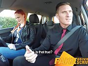 Fake Driving School Examiner cums all over hairy pussy
