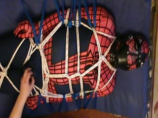 Tied Spiderman On The Guest Bed
