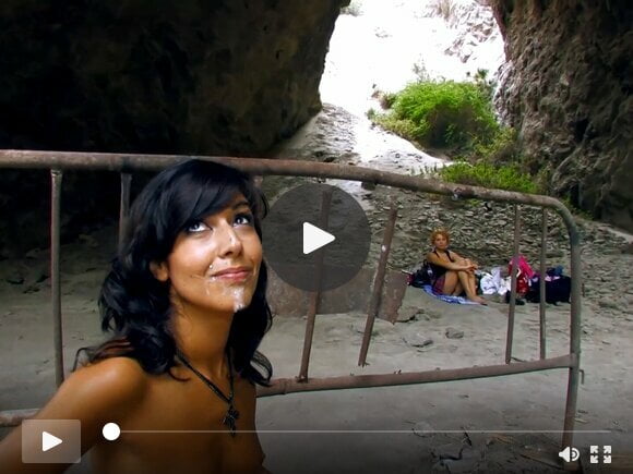 Pierced pussy gets outdoor anal fuck and cum on face