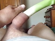 Leek vegetable in foreskin 