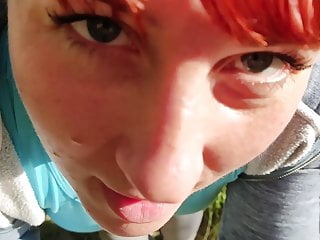 OUTDOOR SEX. Hard Fucking Redhead Curvy step mom. NiuraKoshkina