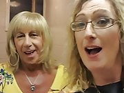 Essex Girl Lisa and Tgirl Pauline in the club toilets 