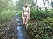 Nude Outdoors Filmed Walking in Woods